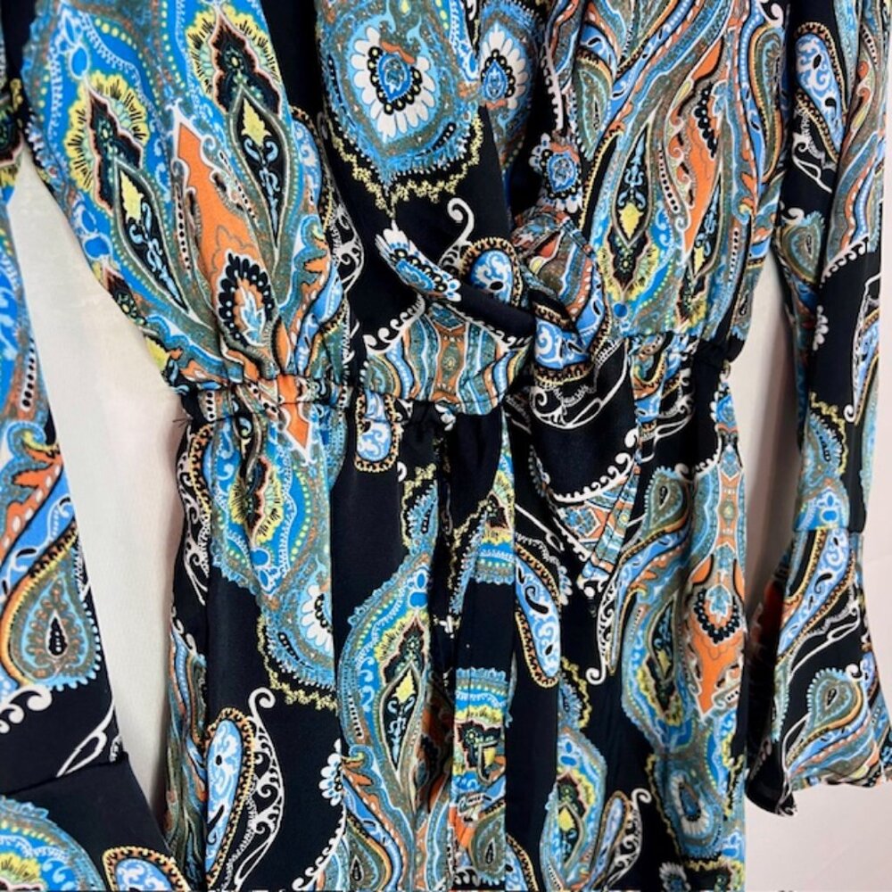 MISSGUIDED Romper Paisley Shorts Romper, Boho Paisley Shorts Size 6 U.S. - Picture 9 of 15
